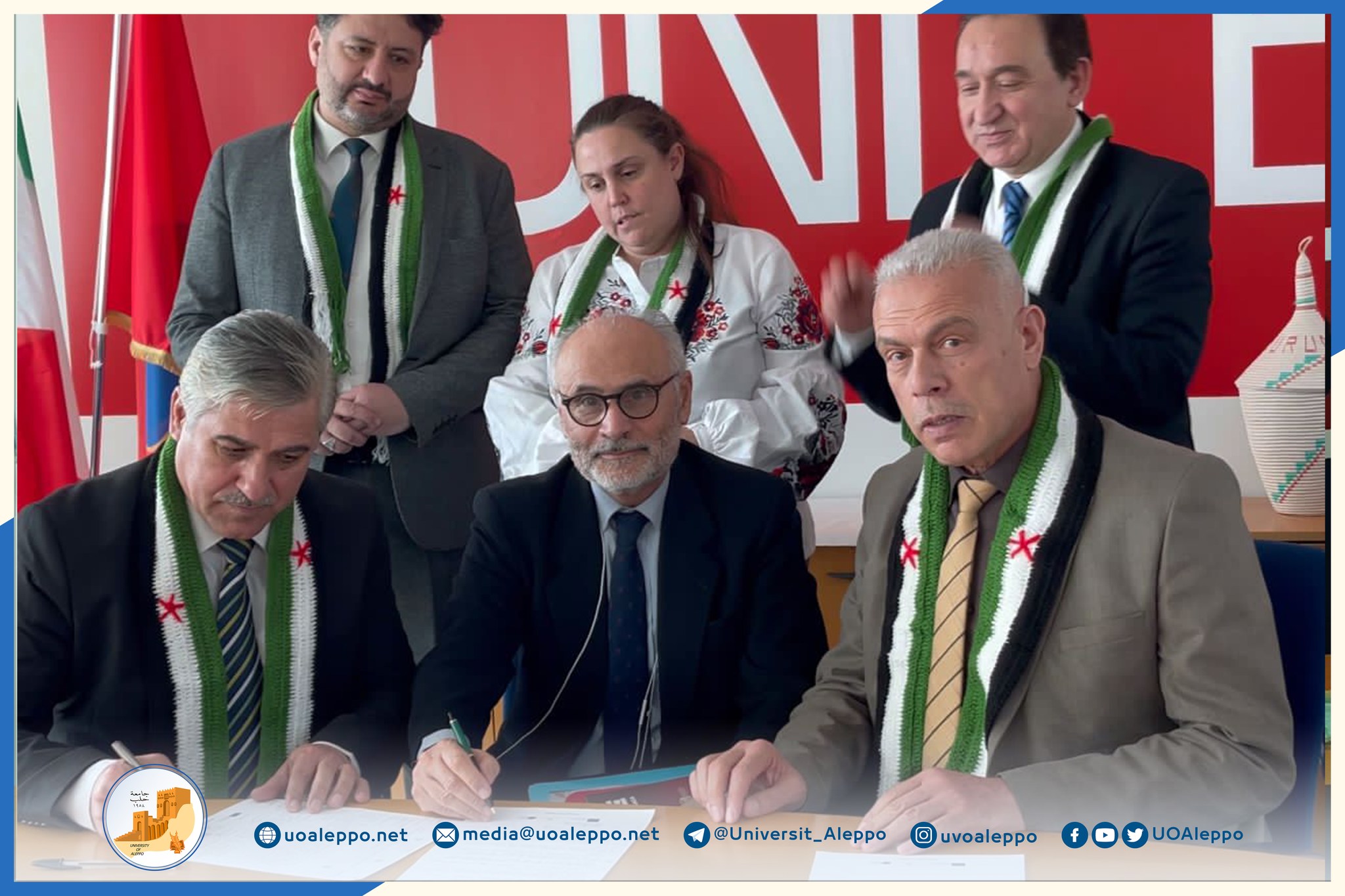 توقيع اتفاقيّة تعاون وشراكة بين جامعة حلب في المناطق المحرّرة وجامعة تيرامو الإيطاليّة